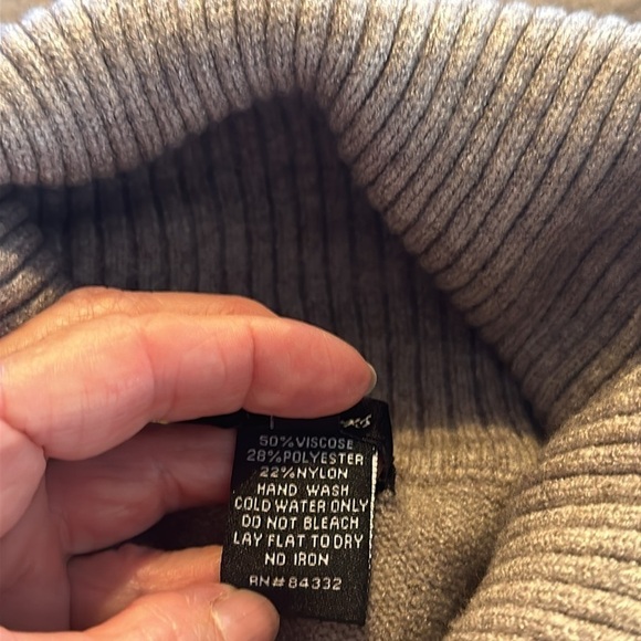 Sisters Soft Cowl Neck Taupe Spaced Dyed Button Detailing Poncho OSFM - Picture 11 of 11